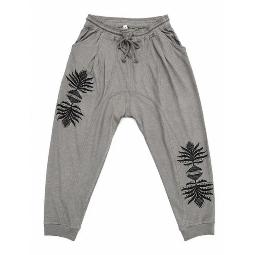 Daily Practice Anthropologie Real Fun Wow Joggers Grey Cotton Harem Pants Small